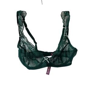 ADORE ME Green Lace and Ribbon Bra Set
